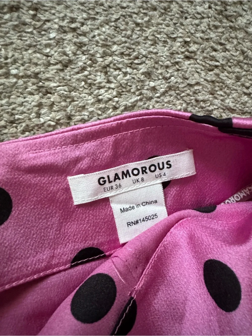 Pink Polka Dot High-Low Knot Midi Skirt - Picture 3 of 4